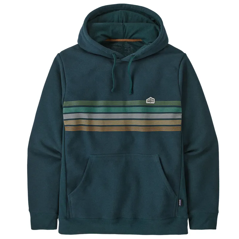 Patagonia Line Logo Ridge Stripe Uprisal Hoody Men's - Dark Borealis Green