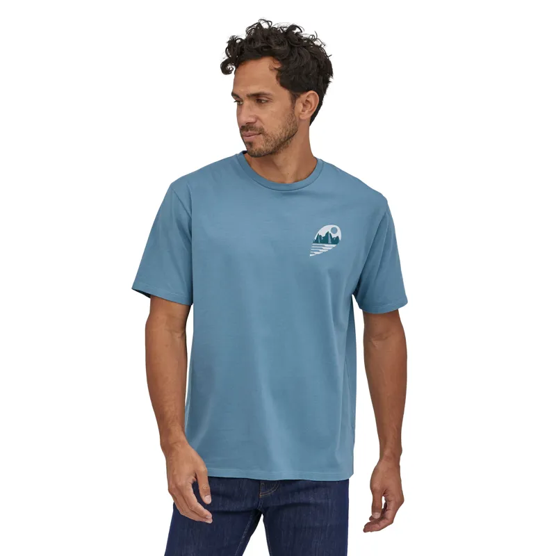 Patagonia Tube View Organic Cotton T-Shirt Mens - Pigeon Blue-1
