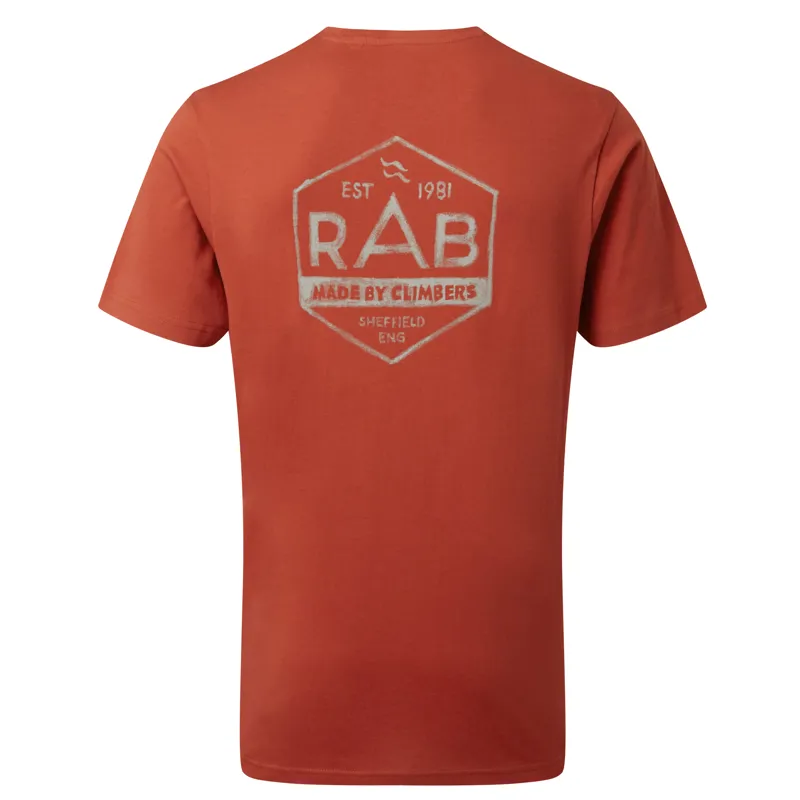 Rab Stance Hex Tee Mens - Red Clay Organic Cotton T-Shirt