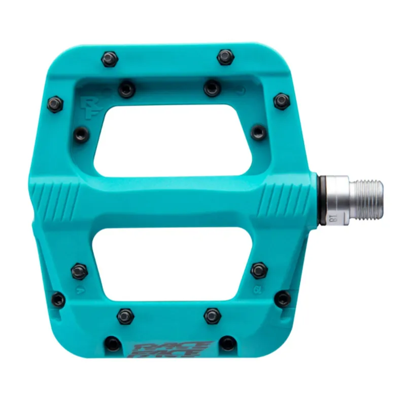 Race Face Chester Pedal Turquoise - Flat MTB Pedals with replaceable pins-1