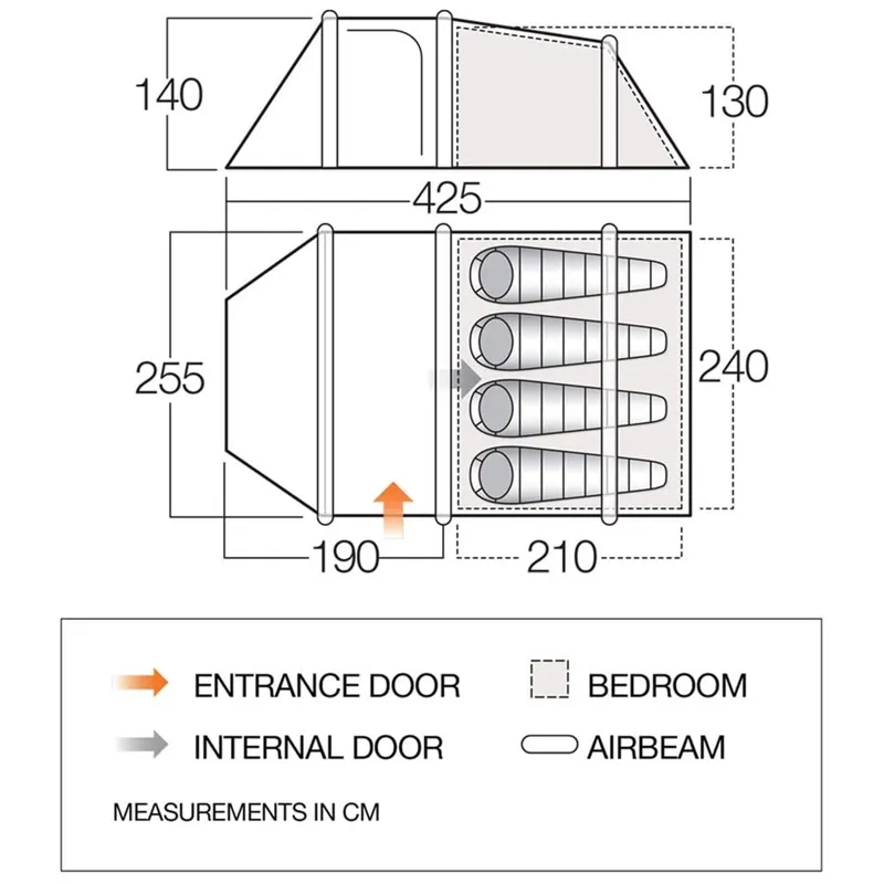 Vango Skye Air 400 - Airbeam Tent 4 Berth-1