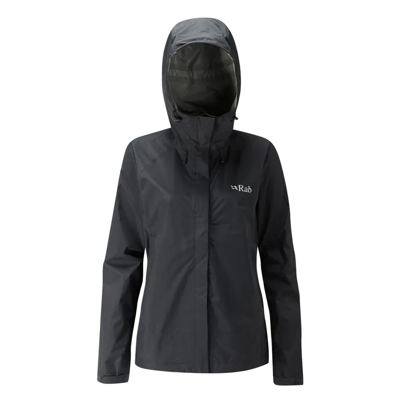 Rab Downpour Jacket Womens Lightweight Waterproof - Black