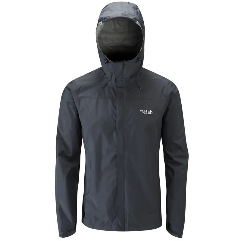 Rab Downpour Jacket Mens Lightweight Waterproof Black