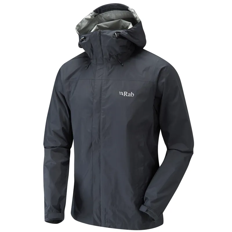 Rab Downpour Jacket Mens Lightweight Waterproof Black