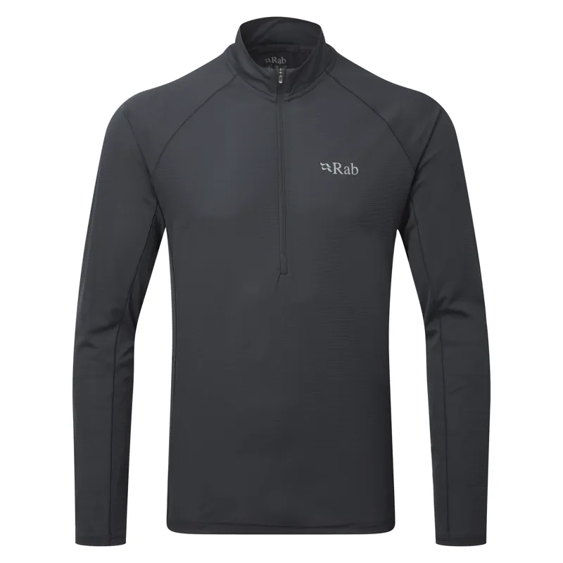 Rab Pulse Long Sleeve Zip Top - Mens Ebony