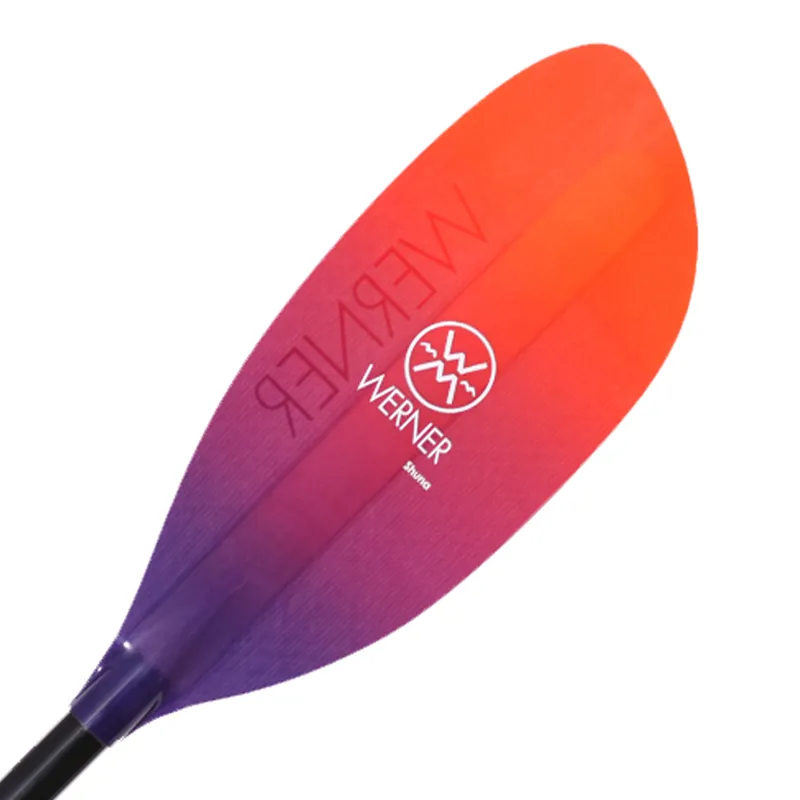 Werner Shuna Sea Kayak Paddle - Bent Shaft - Glass Blade - Sunset