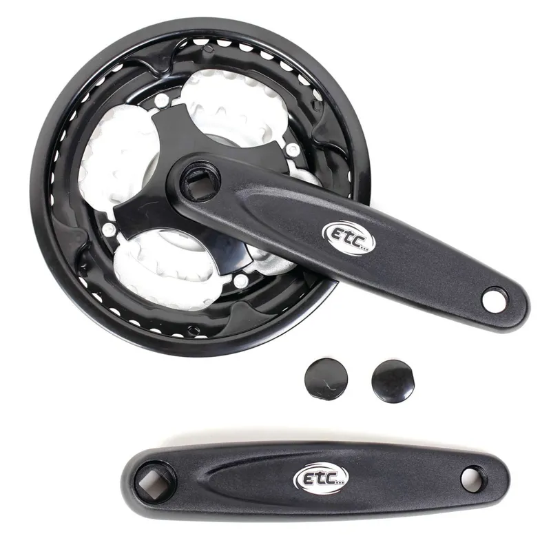 ETC Chainset Alloy/Steel 24/34/42 Teeth With Guard Black 170mm
