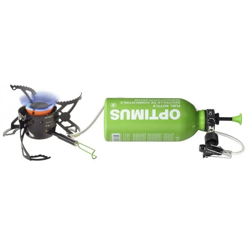 Optimus Polaris Optifuel Stove with 0.4 Litre Fuel Bottle - Multifuel Stove