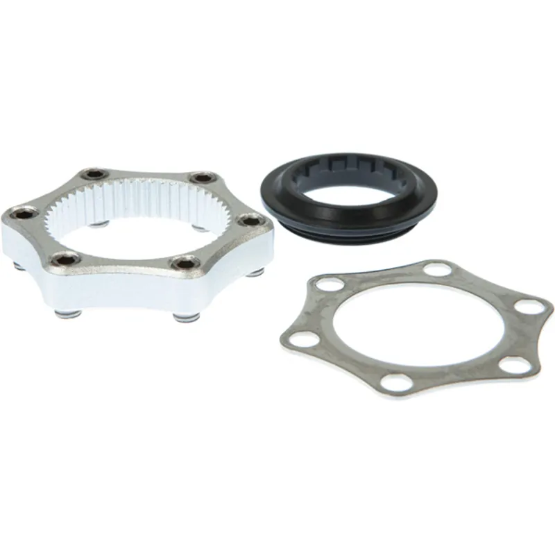 Aztec Centre-Lock Adapter Silver/ Black for 6 bolt rotors