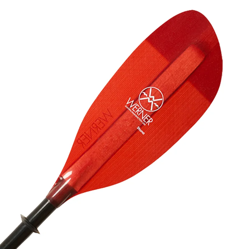 Werner Shuna Sea Kayak Paddle - Bent Shaft - Glass Blade -Red