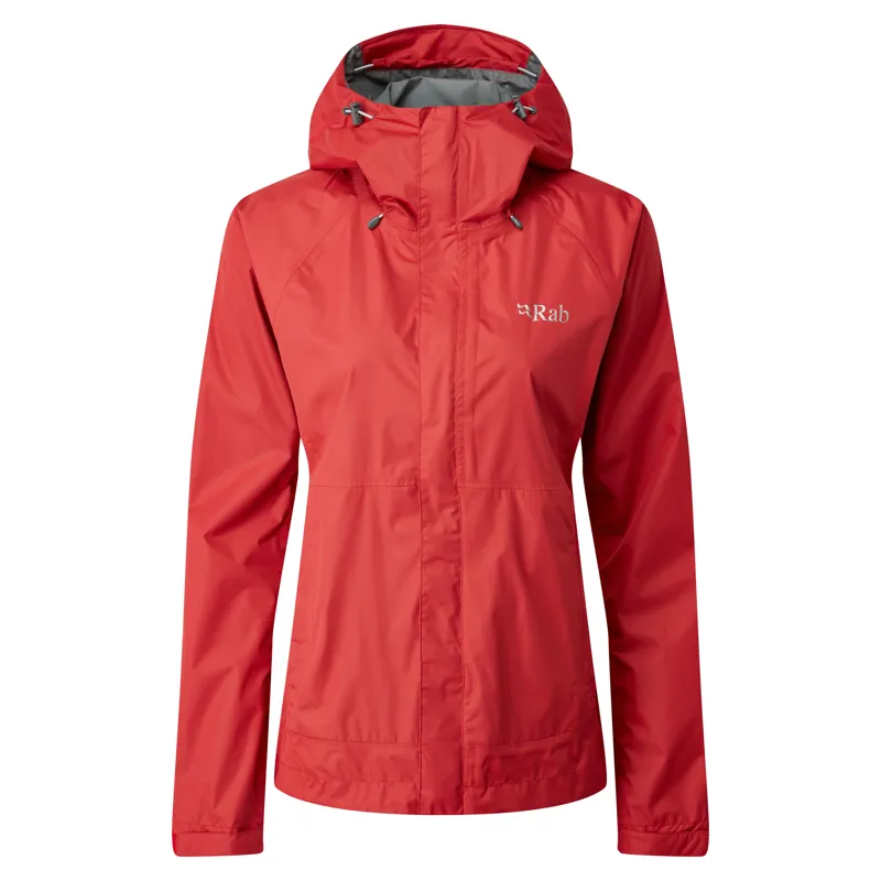 Rab Downpour Jacket Womens Lightweight Waterproof Geranium