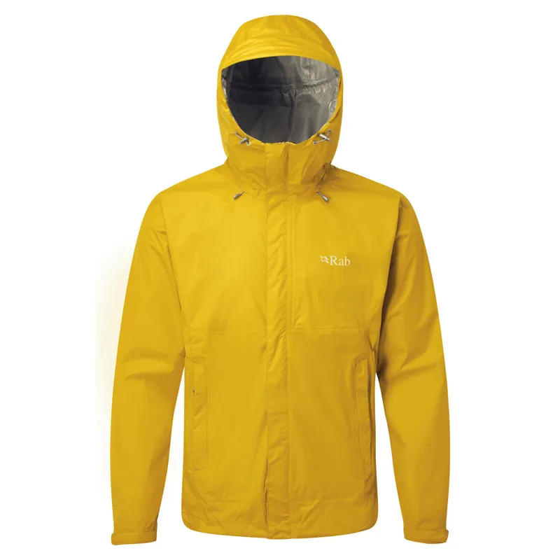 Rab Downpour Jacket Mens Lightweight Waterproof - Sulphur