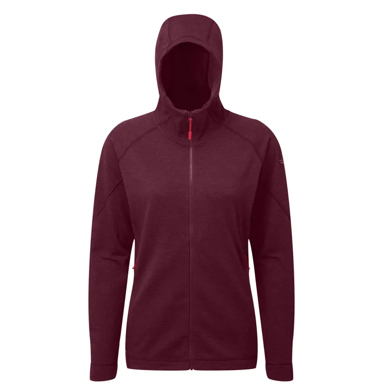 Rab Womens Nucleus Hoody Jacket Eggplant Lightweight Fleece