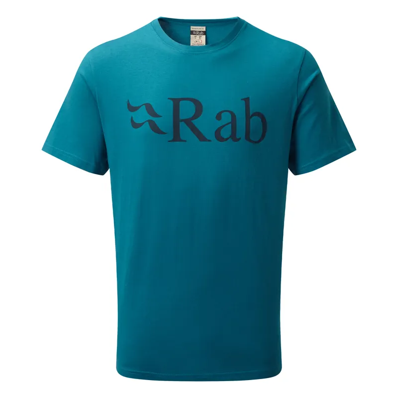 Rab Stance Logo Short Sleeve Tee - Mens Azure Organic Cotton T-Shirt