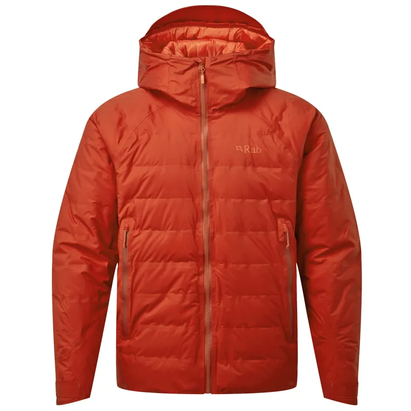 Rab Valiance Jacket Red Clay Mens Waterproof Down Jacket