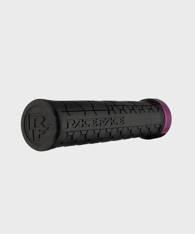 Race Face Getta Grip Lock-On Grips Black/ Purple Mountain Bike Grips-1